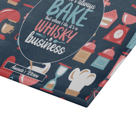 Funny Baker Meme Backpuff Retro Bäckerei Muster Schneidebrett (Ecke)