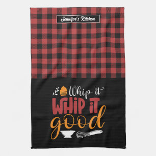 Funny Baker Pun Whip Es gutes Kariertes Muster Geschirrtuch