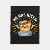 Funny Bakery Baking Jesus Christ Bread He Has Rise Fleecedecke (Vorderseite)