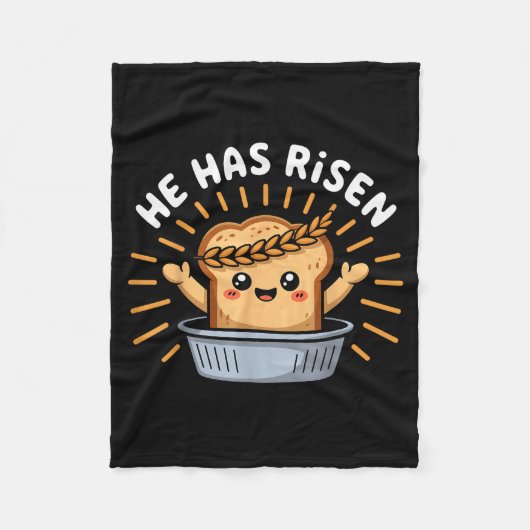 Funny Bakery Baking Jesus Christ Bread He Has Rise Fleecedecke (Vorderseite)