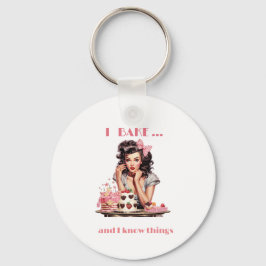 Funny Bakery Button-Up Girl Cakes and Pastries Schlüsselanhänger