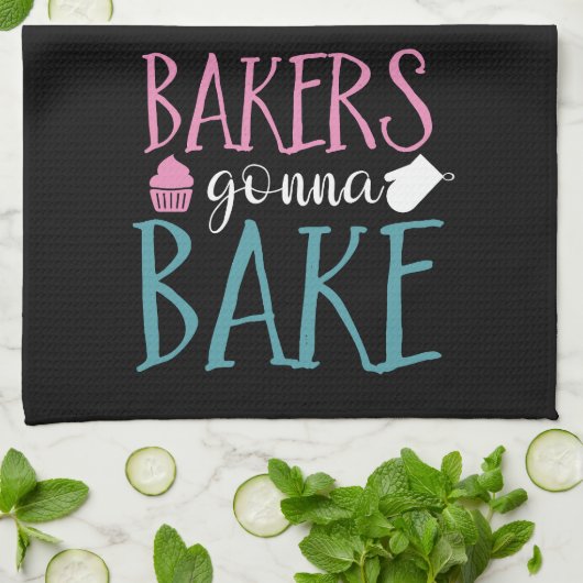 Funny Baking Baka Banca del Gottardo Schwarz-weiß  Geschirrtuch (Gefaltet)