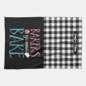 Funny Baking Baka Banca del Gottardo Schwarz-weiß  Geschirrtuch (Horizontal)