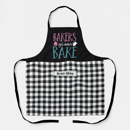 Funny Baking Baka Banca del Gottardo Schwarz-weiß Schürze (Vorderseite)