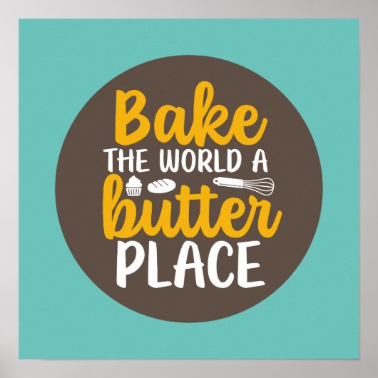 Funny Baking Bakery Typografy Retro Kitchen Décor Poster (Vorne)