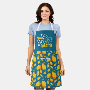 Funny Baking Brot Let's Get Toasted Lemon Muster Schürze
