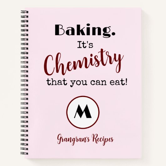 Funny Baking Es sind Monogram Rezepte der Chemie Notizblock (Vorderseite)