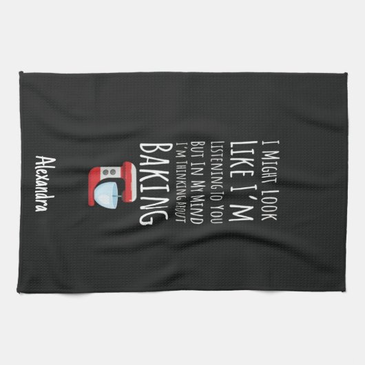 Funny Baking Gifts Baker Chef Humor Personalized Geschirrtuch (Horizontal)