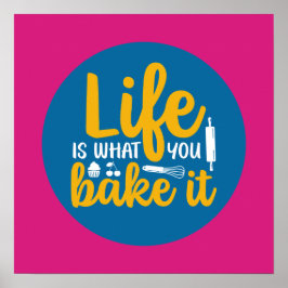 Funny Baking Küche Typografie Retro Baker Kunst Poster