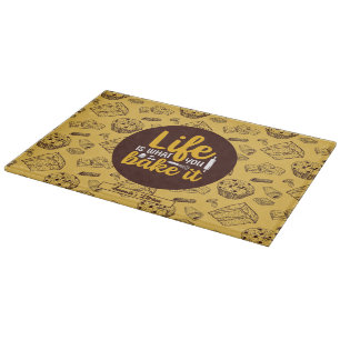 Funny Baking Life Zitat Kuchen Muffin Bäckerei Mus Schneidebrett