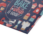 Funny Baking Pun Whip Gutes Retro Bäckereimuster Schneidebrett (Ecke)