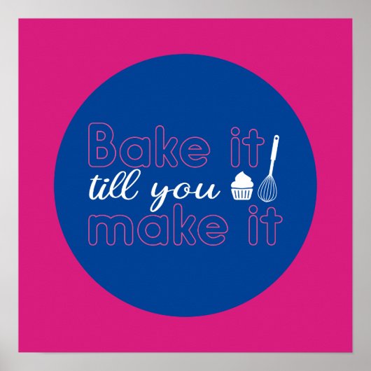 Funny Baking Quote Typografie Art Retro Farbe Poster (Vorne)
