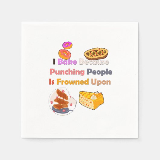 Funny Baking Shirt: Ich backe, weil ich Leute punk Serviette (Vorderseite)