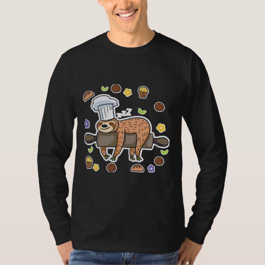 Funny Baking Sloth Baker Cupcake Active T-Shirt (Vorderseite)