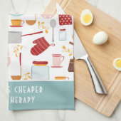 Funny Baking Sprichwort Moderne Küche Blau Geschirrtuch (Viertel Falte)