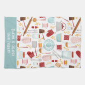 Funny Baking Sprichwort Moderne Küche Blau Geschirrtuch (Horizontal)