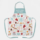 Funny Baking Sprichwort Moderne Küche Blau Schürze (Vorderseite)