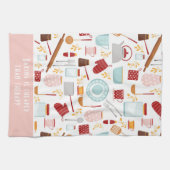 Funny Baking Sprichwort Moderne Küche Pink Geschirrtuch (Horizontal)