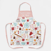 Funny Baking Sprichwort Moderne Küche Pink Schürze (Vorderseite)