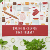 Funny Baking Sprichwort Moderne Küche Rot Geschirrtuch (Gefaltet)