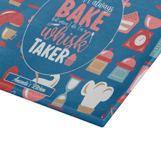 Funny Baking Whisky Taker Cool Retro Baker Muster Schneidebrett (Ecke)