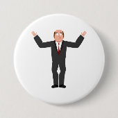 Funny Bald Businessman Shrugging Humore Button (Vorderseite)