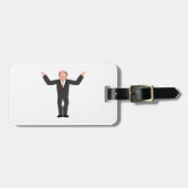 Funny Bald Businessman Shrugging Humore Gepäckanhänger (Vorderseite horizontal)