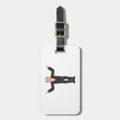 Funny Bald Businessman Shrugging Humore Gepäckanhänger (Vorderseite vertikal)