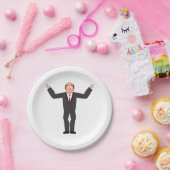 Funny Bald Businessman Shrugging Humore Pappteller (Party)