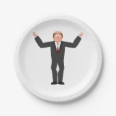 Funny Bald Businessman Shrugging Humore Pappteller (Vorderseite)