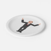 Funny Bald Businessman Shrugging Humore Pappteller (Schrägansicht)