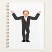 Funny Bald Businessman Shrugging Humore Planer (Vorderseite)