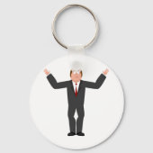Funny Bald Businessman Shrugging Humore Schlüsselanhänger (Rückseite)