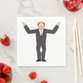 Funny Bald Businessman Shrugging Humore Serviette (Beispiel)