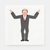 Funny Bald Businessman Shrugging Humore Serviette (Vorderseite)