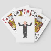 Funny Bald Businessman Shrugging Humore Spielkarten (Rückseite)
