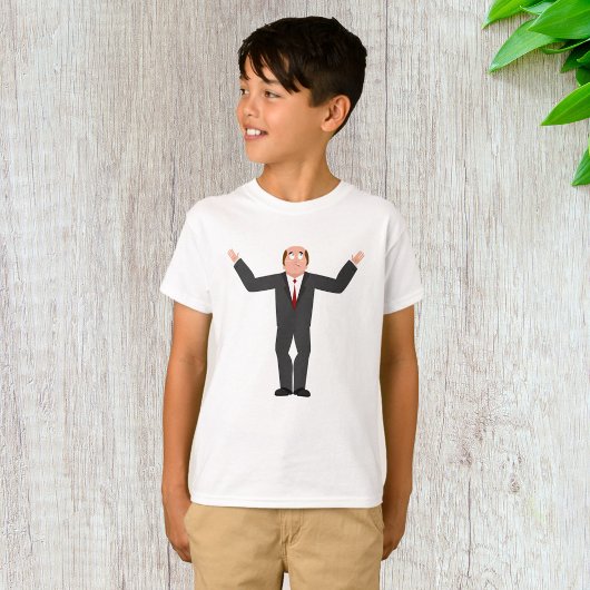 Funny Bald Businessman Shrugging Humore T-Shirt