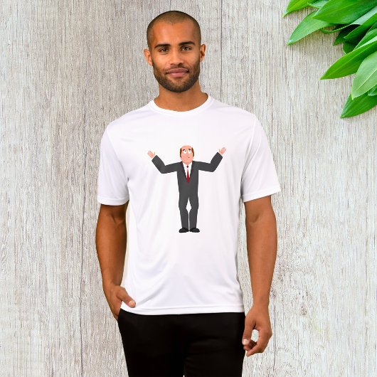 Funny Bald Businessman Shrugging Humore T-Shirt