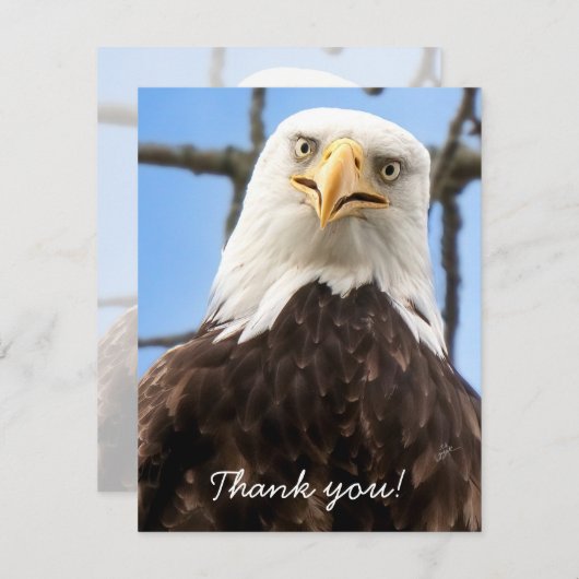 Funny Bald Eagle Face Wildlife Danke (Vorne/Hinten)