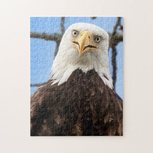 Funny Bald Eagle Face Wildlife Fotografy Puzzle (Vertikal)