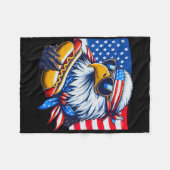 Funny Bald Eagle Hotdog Flag American Flag 4. Juli Fleecedecke (Vorderseite (Horizontal))