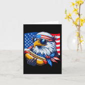 Funny Bald Eagle Hotdog Flag American Flag 4. Juli Karte (Gelbe Blume)