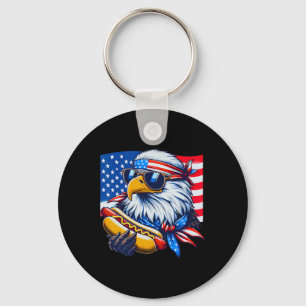 Funny Bald Eagle Hotdog Flag American Flag 4. Juli Schlüsselanhänger