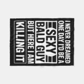 Funny Bald Man Art For Men Boys Bald Dad Bald Guy Fleecedecke (Vorderseite (Horizontal))