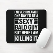 Funny Bald Man Art For Men Boys Bald Dad Bald Guy Mousepad (Mit Mouse)