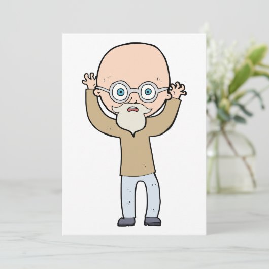 Funny Bald Man Einladung (Stehend Vorderseite)