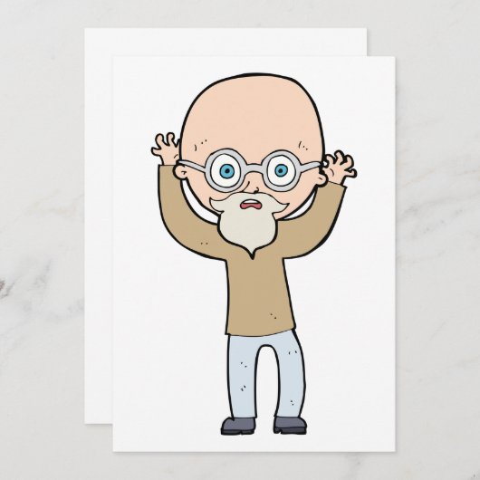 Funny Bald Man Einladung (Vorne/Hinten)