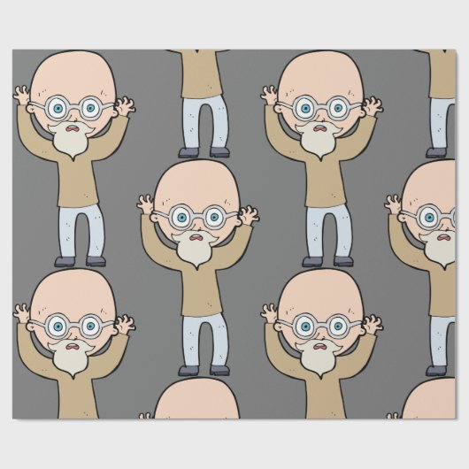 Funny Bald Man Geschenkpapier (Flach)