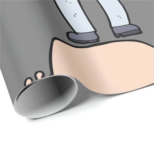 Funny Bald Man Geschenkpapier (Rolleneckpunkt)