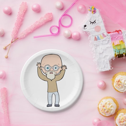 Funny Bald Man Pappteller (Party)